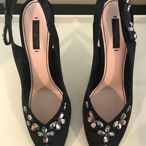 Louis Vuitton Menara Crystal Women's Satin Shoes - Picture 3 of 7